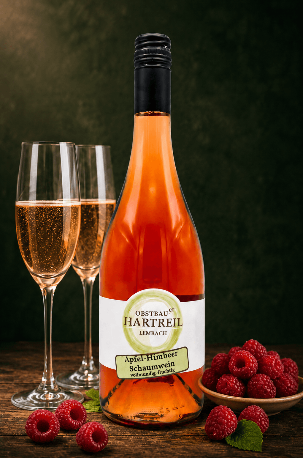 Apfel-Himbeerschaumwein