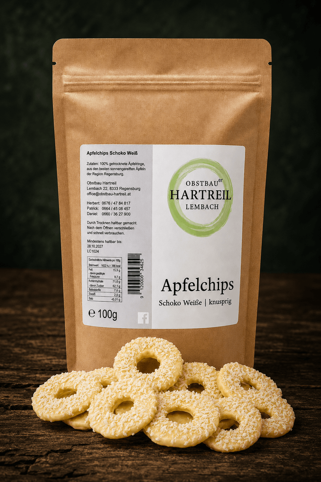 Apfelchips Schoko Kokos